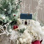 クリスマスツリーのある風景をプリザーブドフラワーで作ってみました！